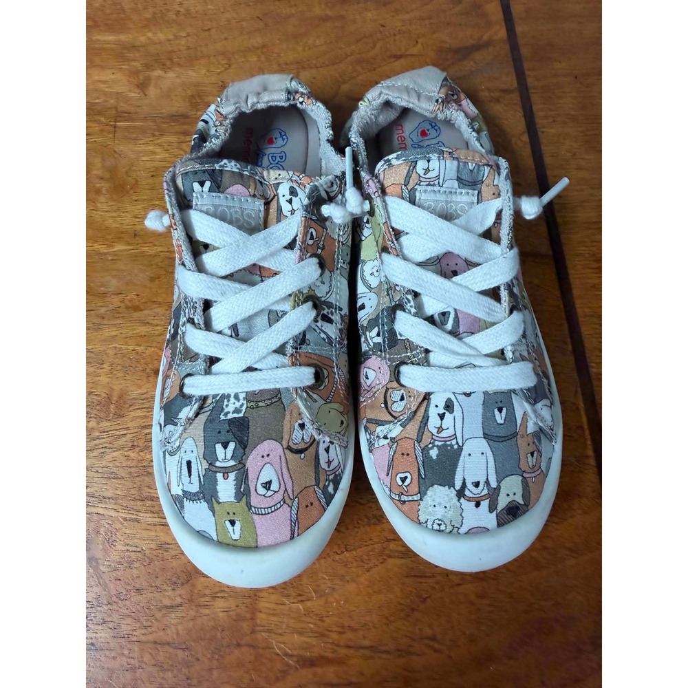 BOBS Skechers Womens 6.5 Multicolor Beach Bingo Mutts and Meow Dog Sneakers